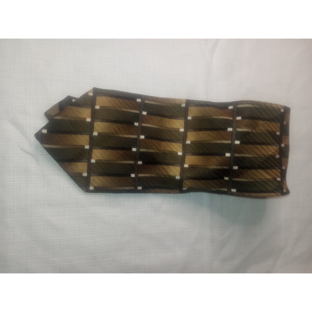 Facets Olive, Copper Multicolor Silk Classic China Tie